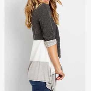 MAURICES | Tapered Gray and White Cardigan